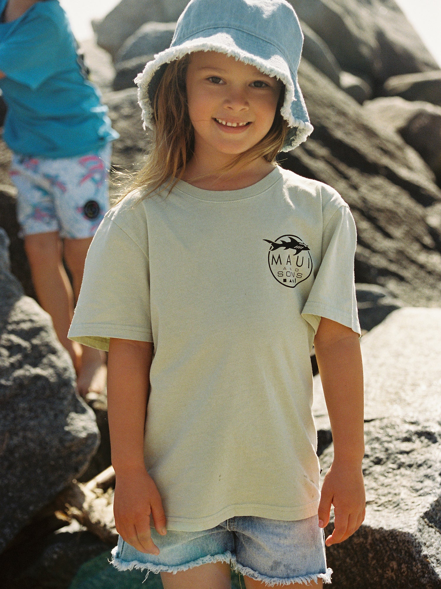 Kids Shark Logo T-Shirt in Sage - Image 6