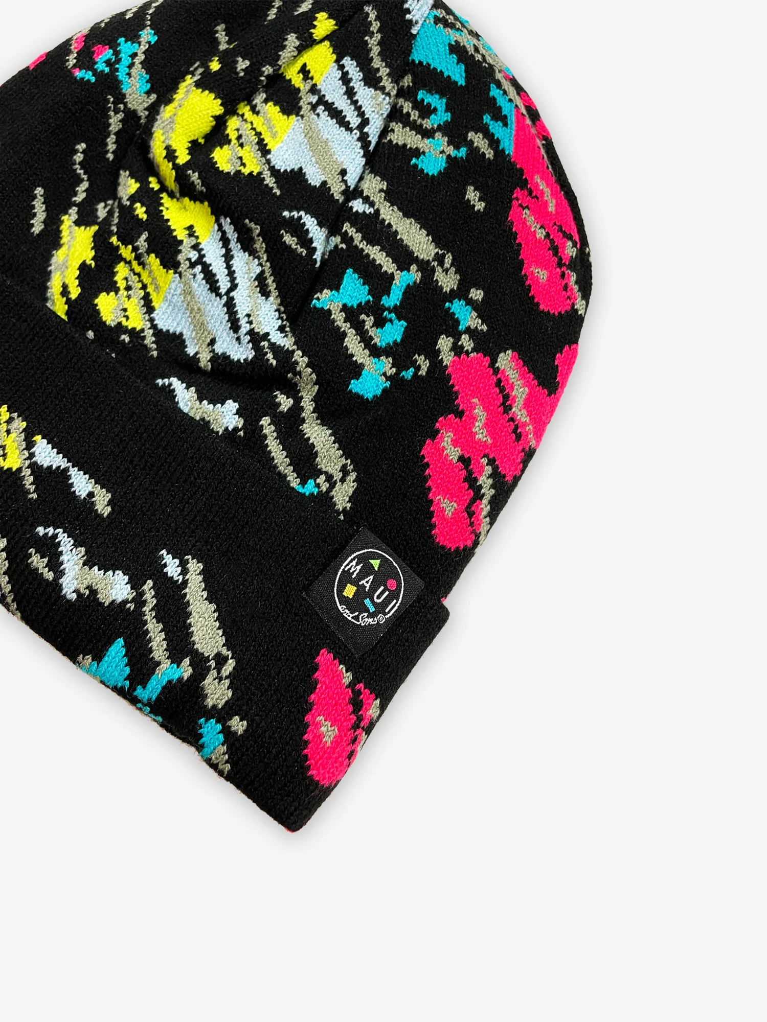 Maui Black Reversible Knit Beanie - Image 4